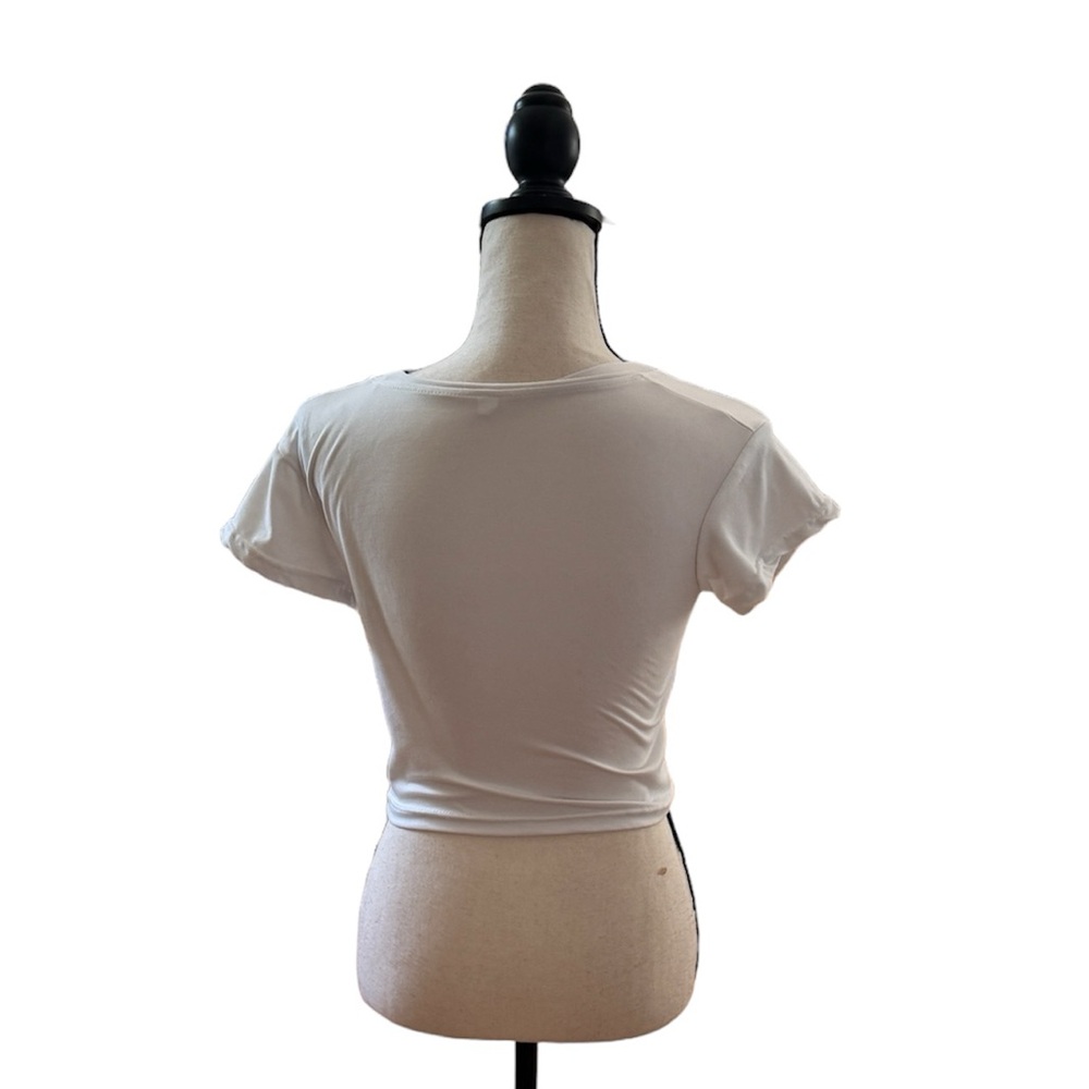 COPY - COPY - Crew Neck Basic Cropped Tee - Picture 2 of 2